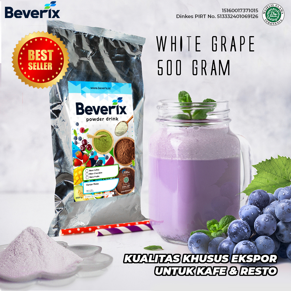 

Bubuk Minuman Buah Rasa Grape Anggur Beverix Fresh Powder Drink 500 Gram