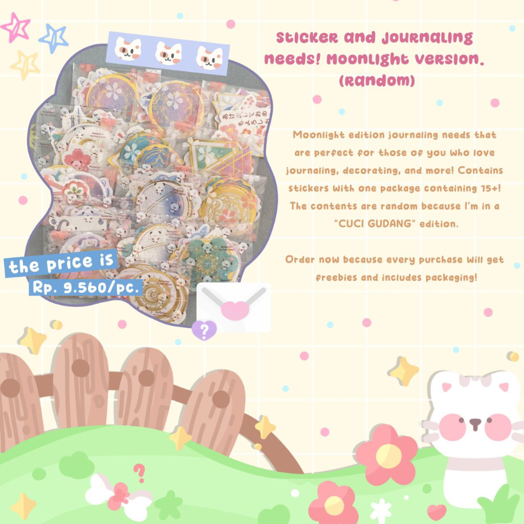 

Sticker, journal, scrapbook, decoration - moonlight edition