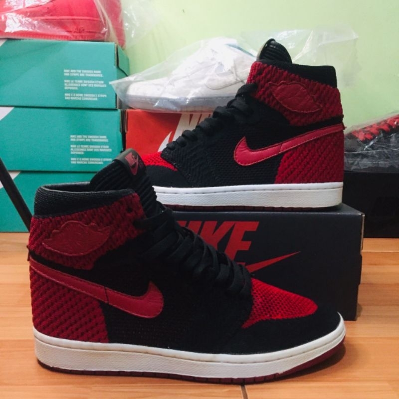 ( PROMO 9.9 )  Nike AIR Jordan 1 High Flyknit + bonus Logam Mulia