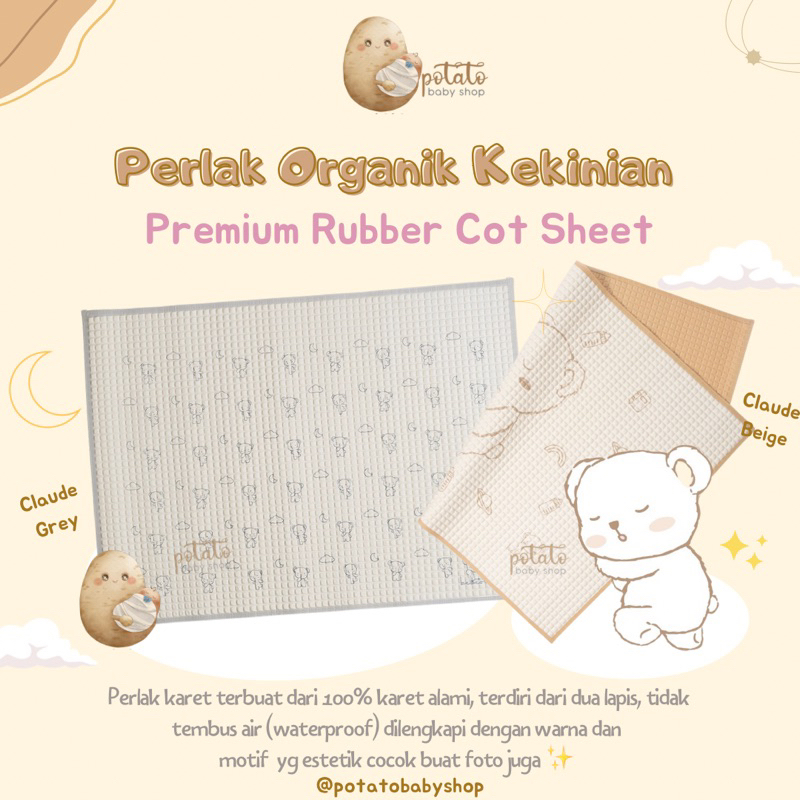 Bebeours Natural Rubber Air-Filled Baby Cot Sheet - Perlak Karet