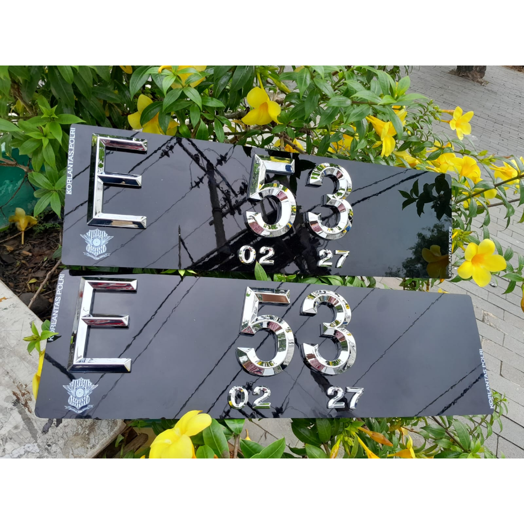 Plat Nomor Mobil Timbul 9cm Diamond Chrome