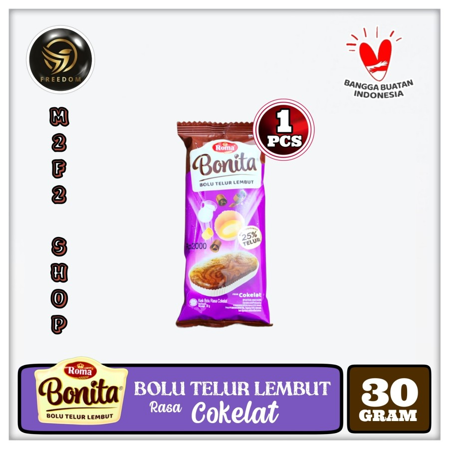 

Roma Bonita Cake Bolu Telur Lembut Rasa Cokelat - 30 gr (Kemasan Satuan)