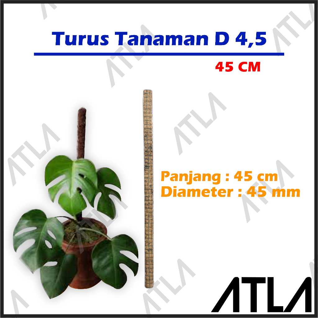 Turus Sabut Kelapa 45mm x 45 cm Penyangga Tanaman Bunga Rambat 45cm