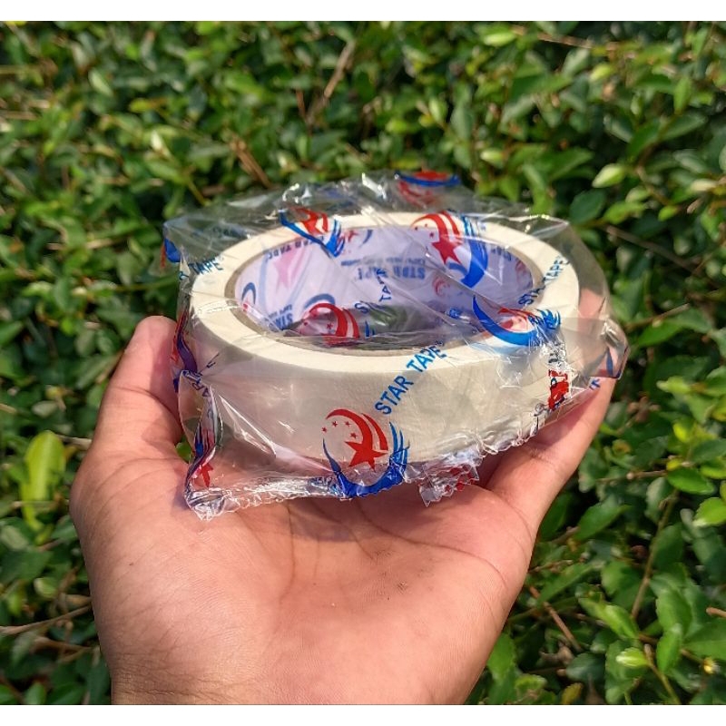 

Lakban kertas / masking tape 1inc 24mm x 72yard