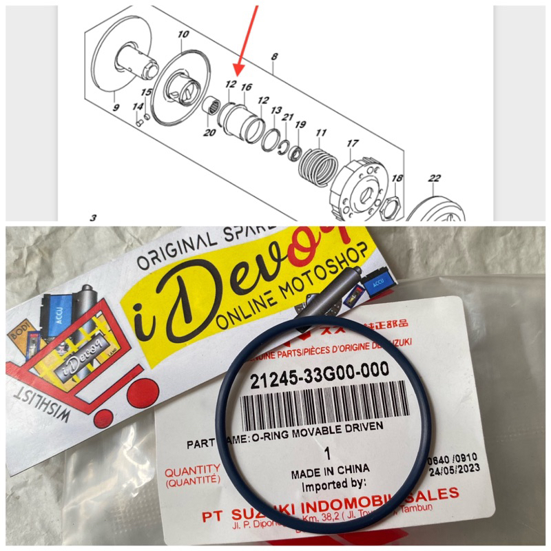 Seal Bearing Corong Puly CVT Oring Sheet Movable Suzuki NEX 2 II Address Original SGP
