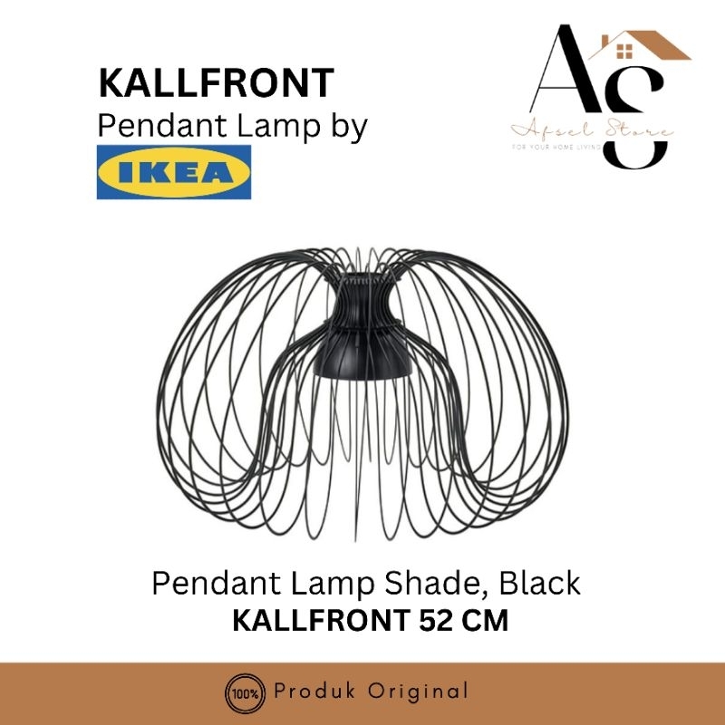 KALLFRONT Pendant Lamp by Ikea - Lampu Gantung by Ikea - Kap Lampu Gantung Hitam IKEA