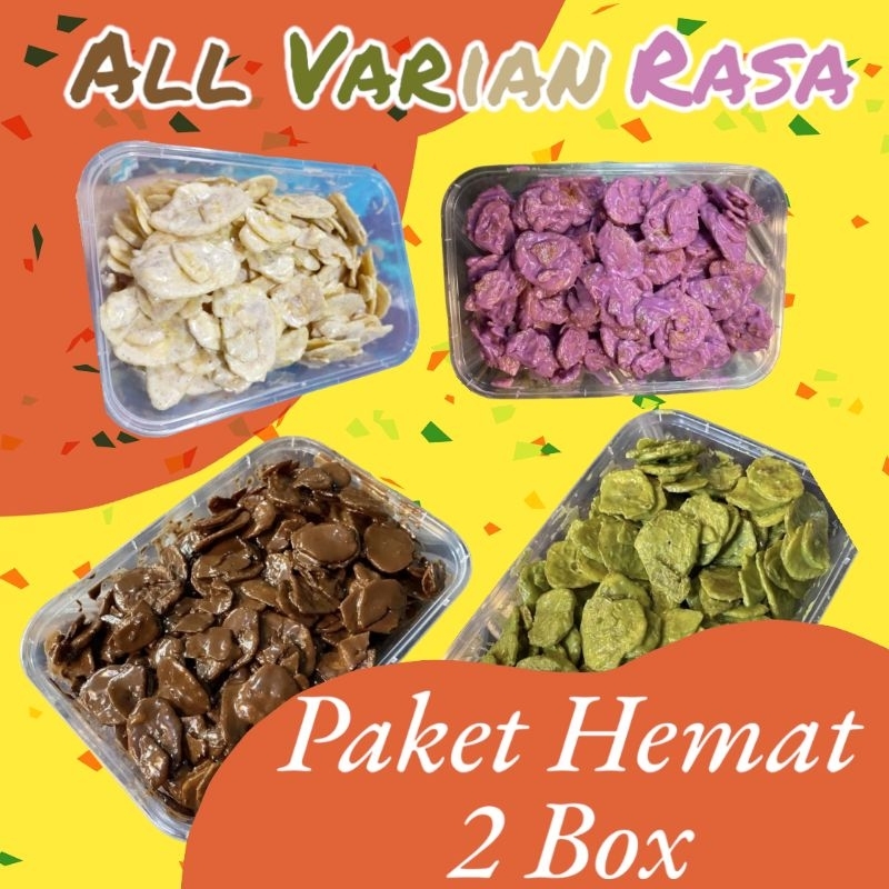 

Keripik Pisang All Varian Lumer Paket Hemat 2 Box 500g | Mas Gusti Food Snacks