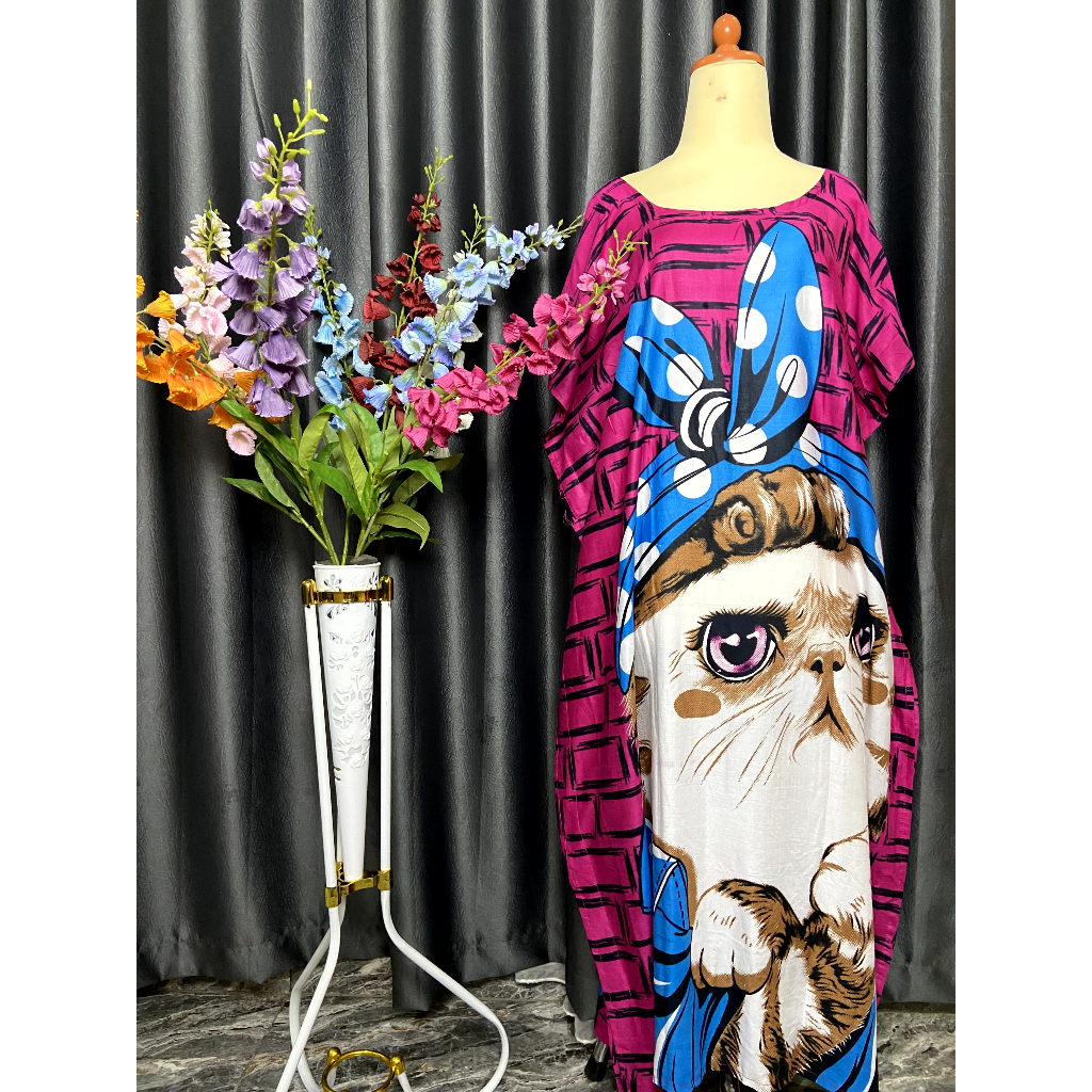 Daster Jumbo Lowo Premium DNR Motif Karakter Bahan Rayon Cocok Untuk Bumil. Pakaian Tidur dan Santai