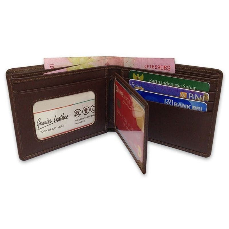 BEST SELLER  Dompet kulit Pria Asli Original Kecil Mini Slim Wallet 100% Kulit Asli Garut BEST