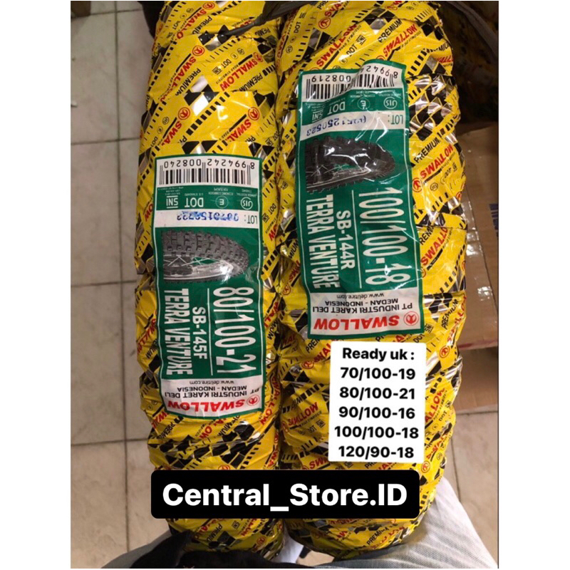 BAN LUAR MOTOR SWALLOW TERRA VENTURE RING 18/19/21 Uk 70 100 80 100 120 90 KLX CRF WR KTM YZ