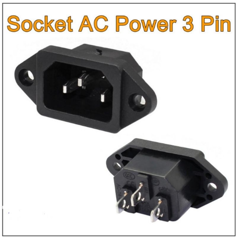 Socket AC Power CPU Komputer 3 pin soket ac com 3 kaki