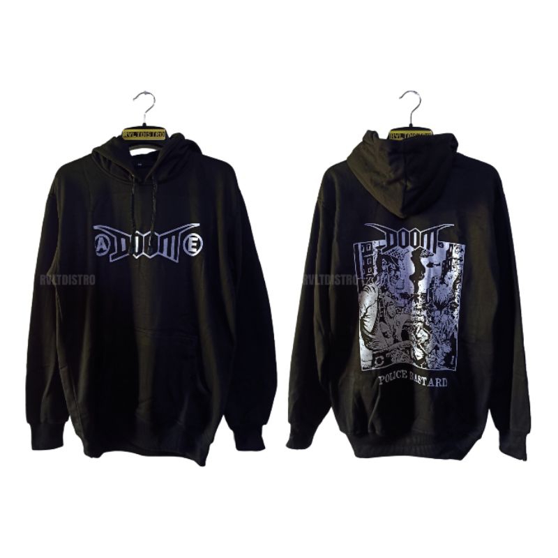 Jaket Hoodie Punk band Doom - Police / Jaket Distro / Jaket Punk Sweater Punk