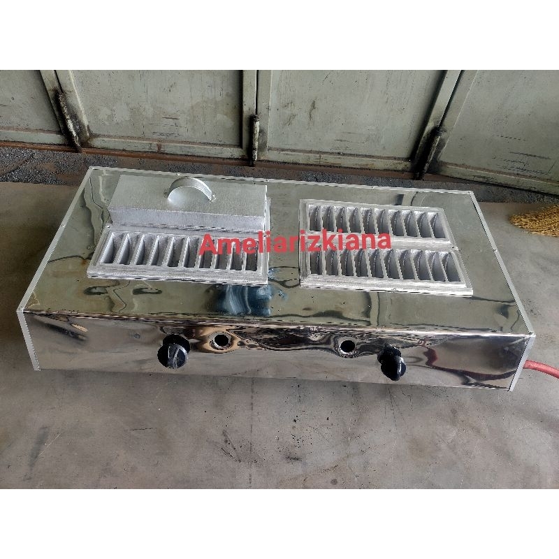 Kompor pukis 2 tungku pemantik otomatis + Cetakan pukis Jumbo