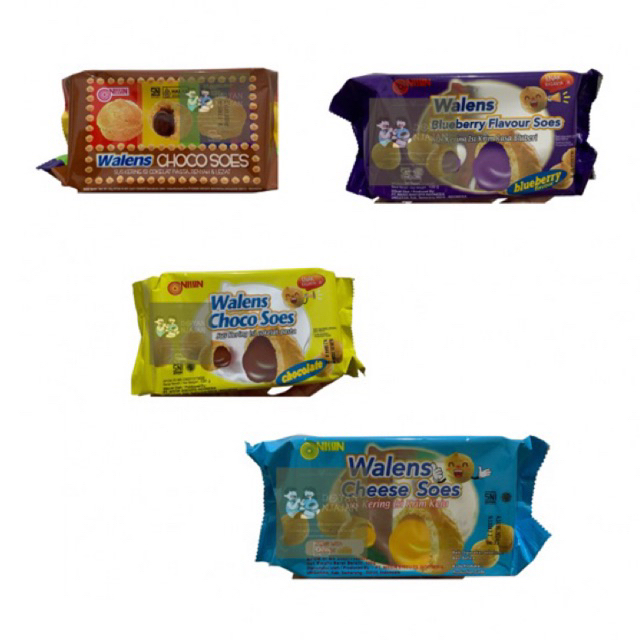 

NISSIN WALENS SOES / WALENS CHOCO PLASTIK KUNING / WALENS CHOCO PLASTIK COKELAT / WALENS BLUEBERRY / WALENS CHEESE / WALENS 100GR