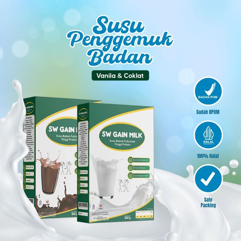 

500gr SW GAIN MILK weight gain penggemuk dan penambah berat badan