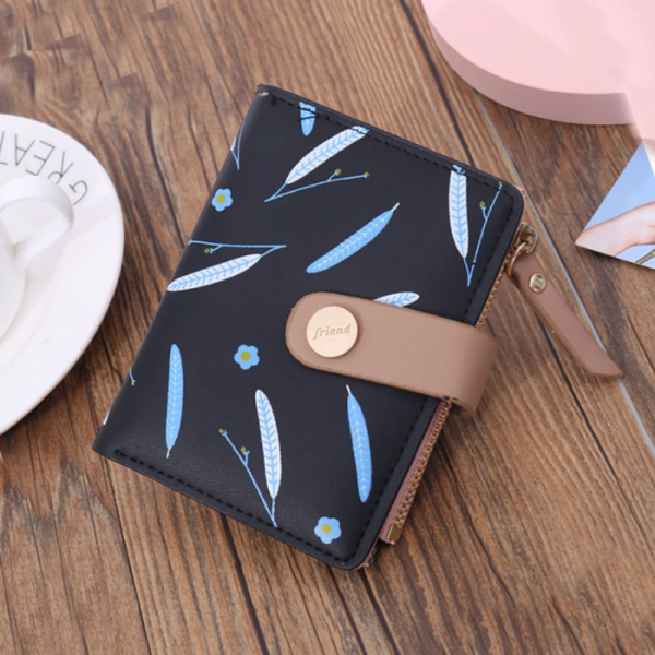 Promo DOMPET LIPAT WANITA KECIL KULIT NADU IMPORT MINI KARTU KOIN PENDEK ORI - Hitam Limited