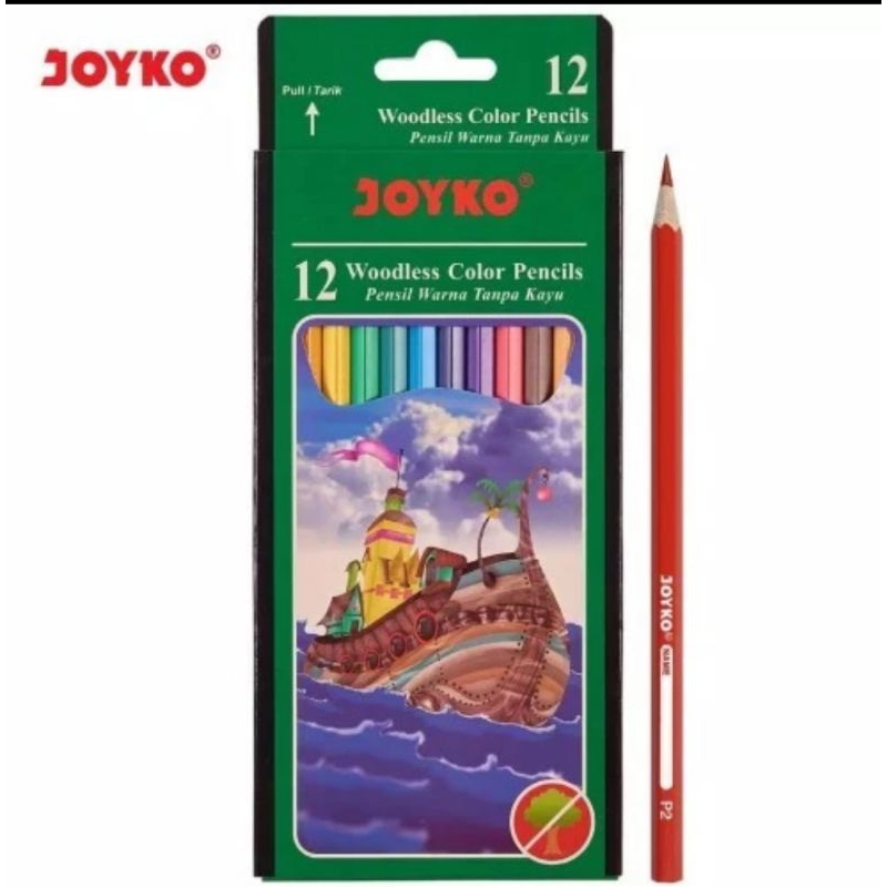 Pensil warna Joyko Cp 103 - 12 warna / pensil warna panjang Joyko