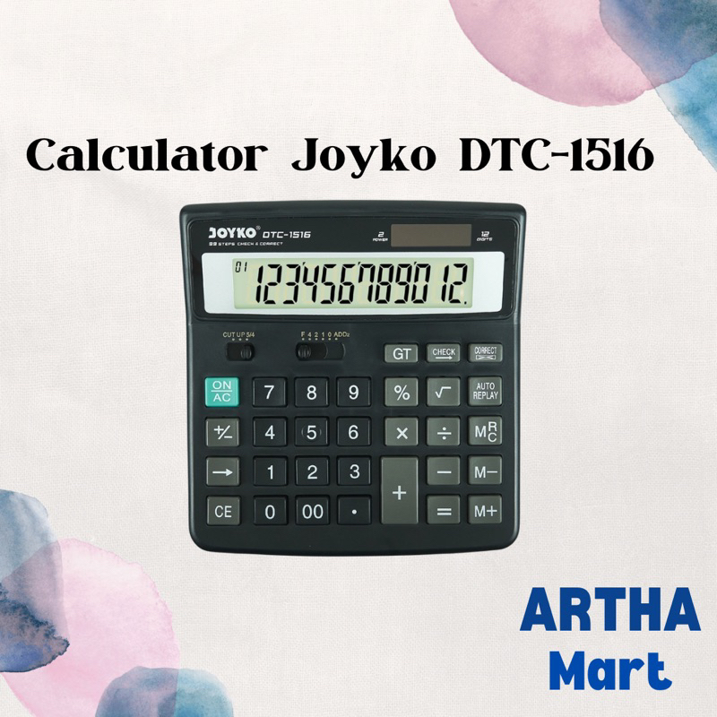 

JOYKO - Calculator Kalkulator DTC-1516 - 12 Digits Check Correct - Pcs