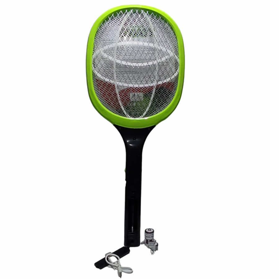 RAKET NYAMUK CHARGE CHAS ULANG RL-4008C LED LIGHT BATERAI BISA DIGANTI PEMBASMI SERANGGA RAKET