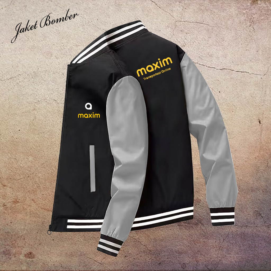 Jaket Maxim Bomber/Jaket Maxim Prioritas/Jaket Maxim Hitam/Jaket Maxim Murah/ Jaket Maxim Driver/Jak