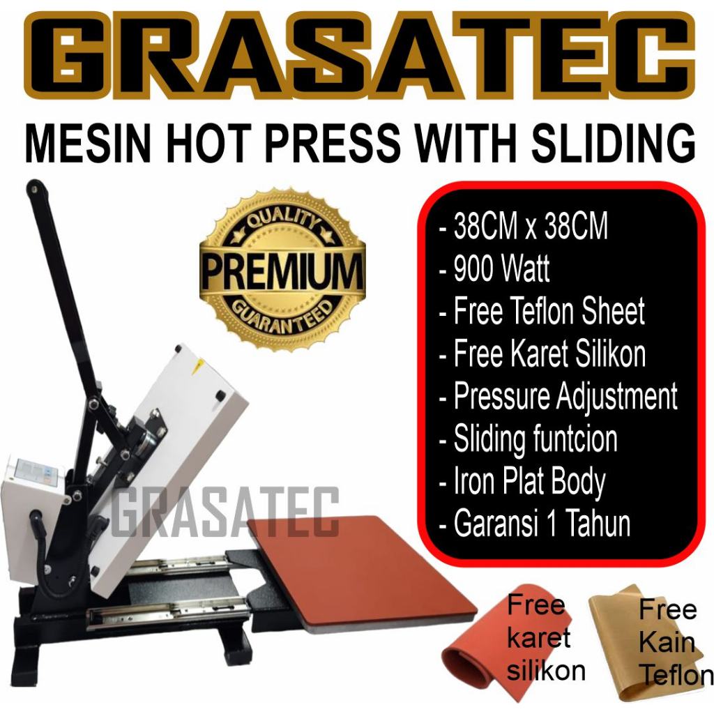 MESIN PRESS KAOS 38X38 SLIDING