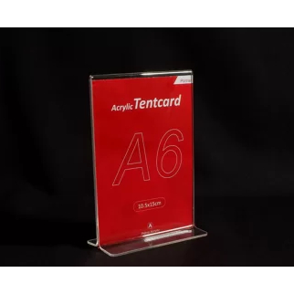 

AKRILIK TEMPAT BROSUR A6 / TENT CARD / NOMOR MEJA ACRYLIC DISPLAY