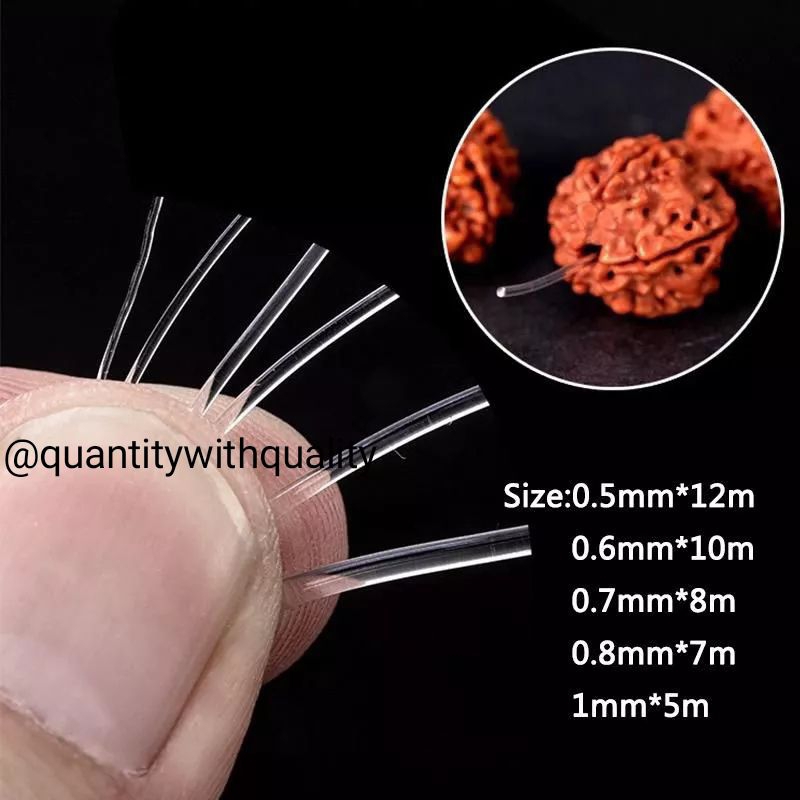 Tali Karet Bening Senar Elastis Crystal Tec Korea 0,6mm - 1,0mm Bahan Kerajinan Diy