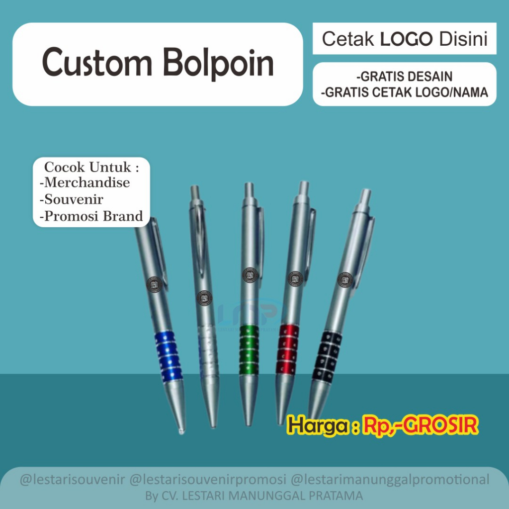 

Bolpoint Custom 09 / souvenir kantor bolpoint cetak logo / souvenir merchandise bolpoint cetak nama / souvenir bolpoint murah