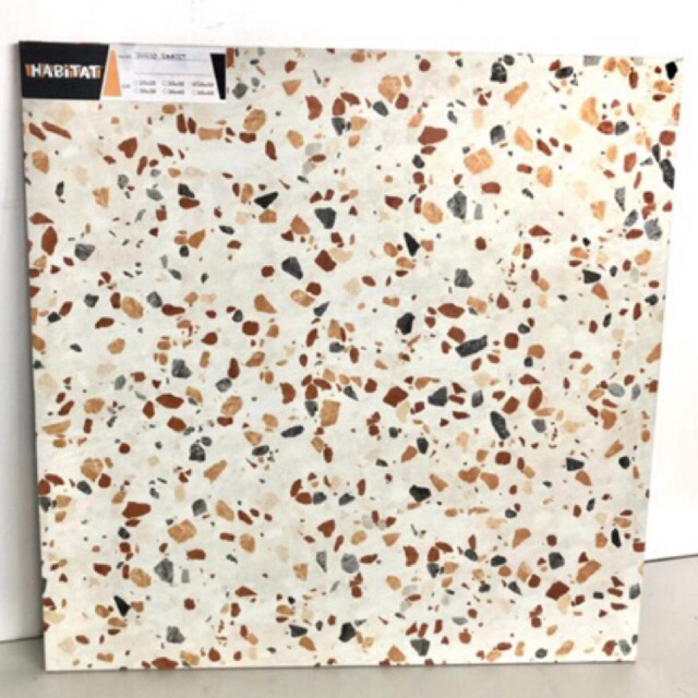 KERAMIK 50X50 TERASO MILAN HABITAT CUTTING PUTIH CREAM MOTIF