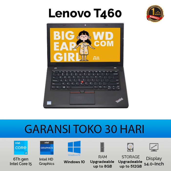 Laptop Lenovo Thinkpad T460 - Intel Core I5 - Second Murah Bergaransi