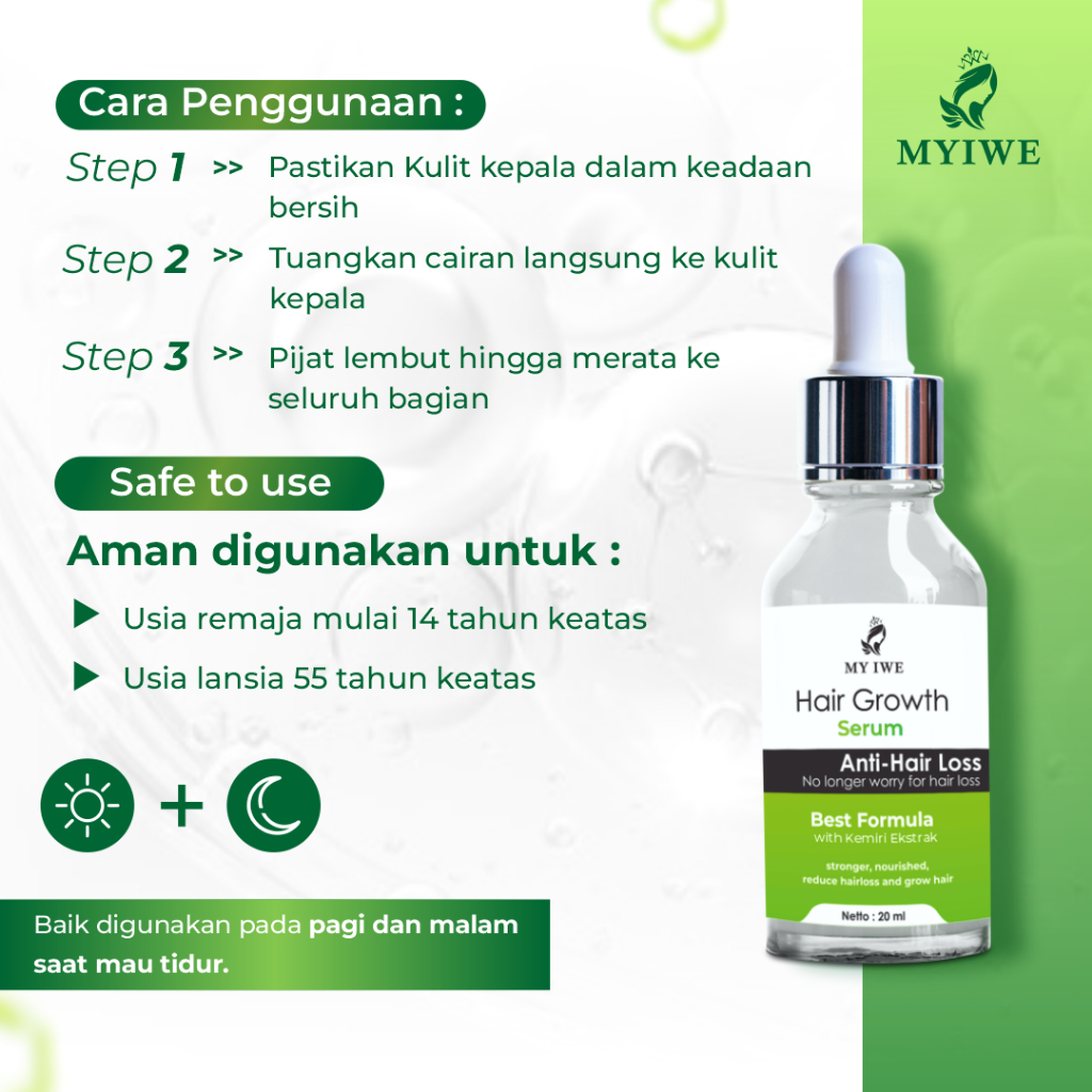 Myiwe Hair Growth Serum Penumbuh Rambut Botak dan Cegah Rontok