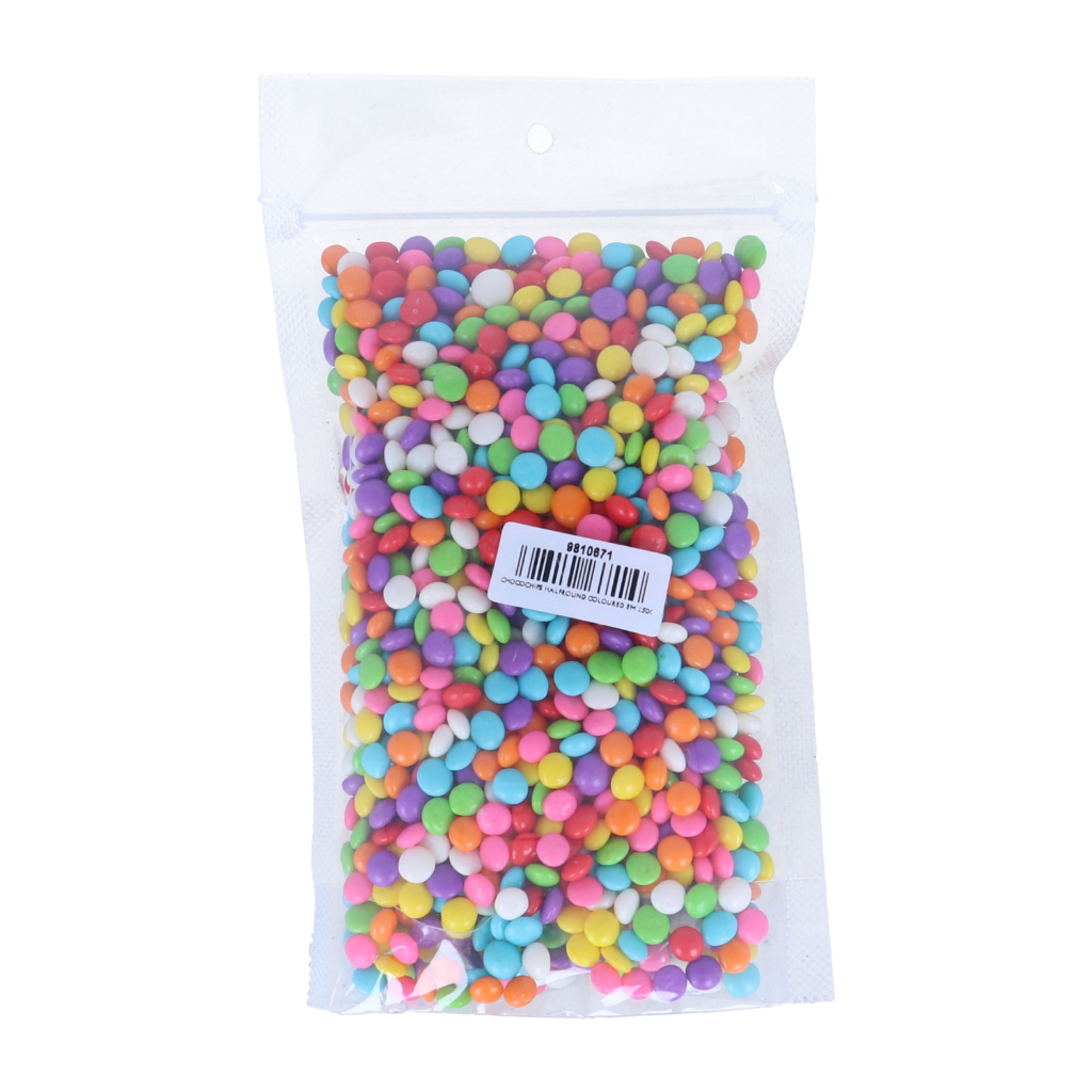 

Chocochip Halfround Elmer Rainbow / Cokelat Butir Warna Warni 250 Gr