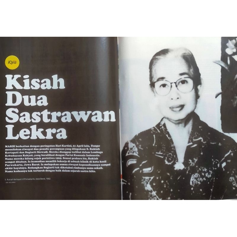 Majalah Tempo Mei 2021 - iQra : Kisah Dua Sastrawan Lekra