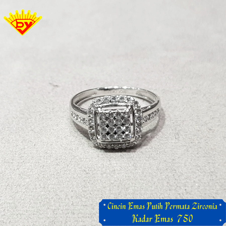 Cincin Emas Putih Kadar Emas 750