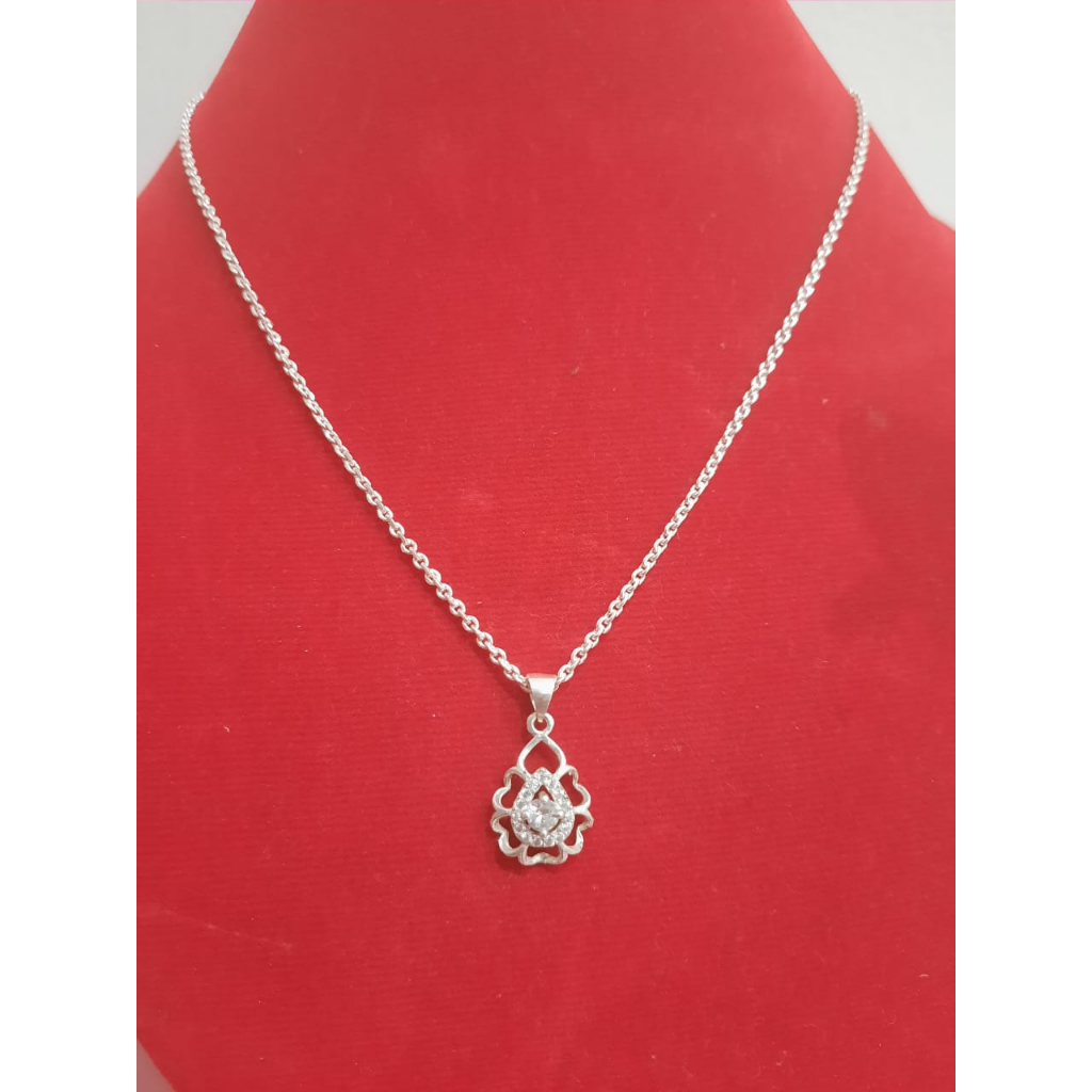 kalung perak murni set liontin perak silver 925 rantai medan handmade