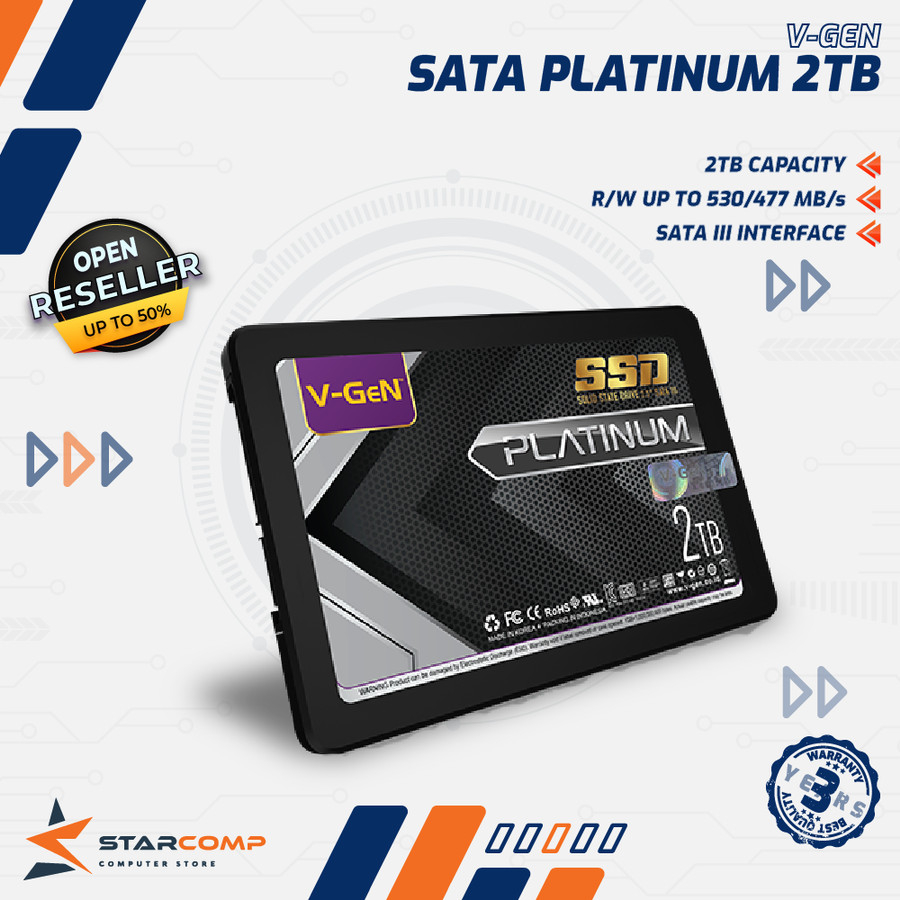 V-GeN PLATINUM  2TB SSD SATA 3 SSD 2 TB VGEN