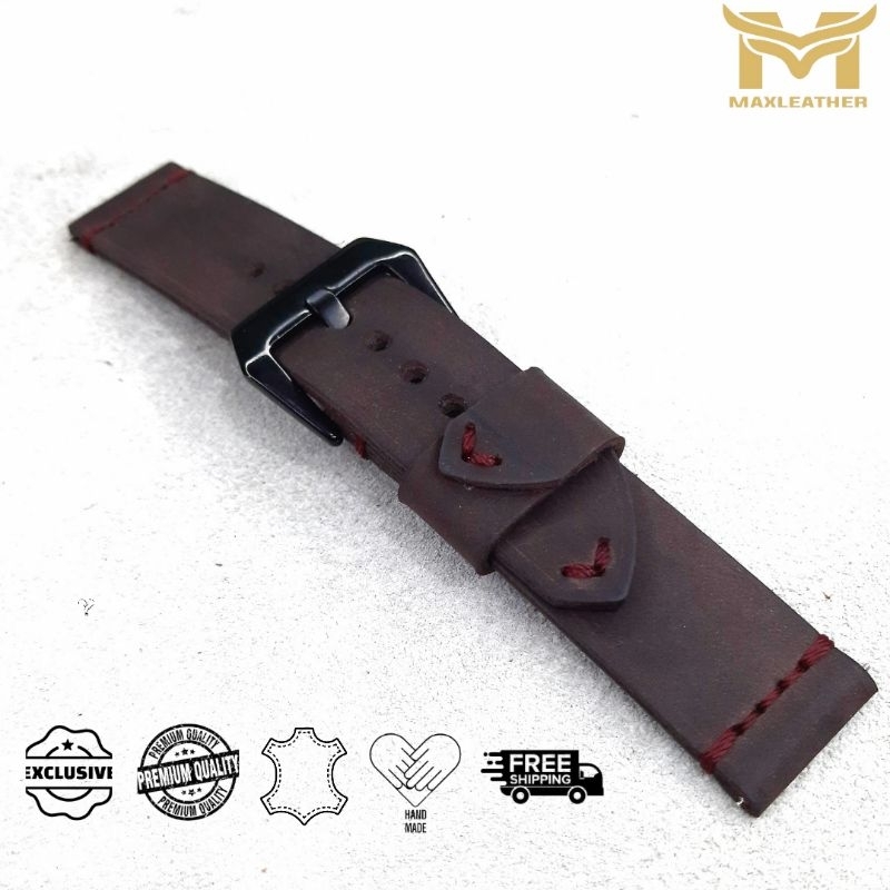 tali jam tangan kulit asli model unik premium quality, strap kulit ,strap jam tangan kulit asli 18mm