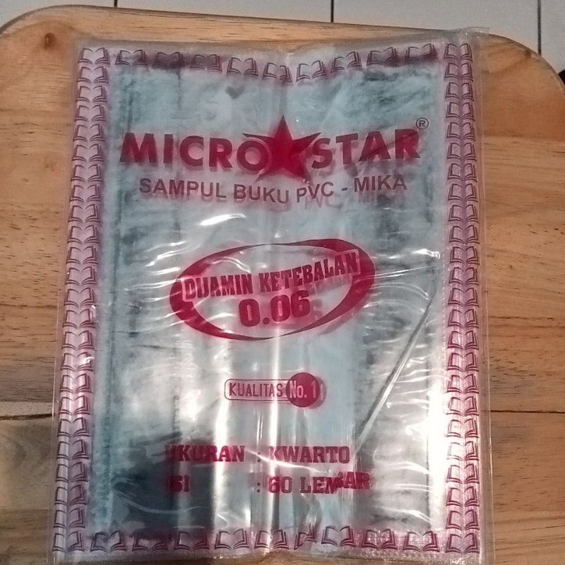 

sampul buku plastik mika ukuran kwarto merek micro star