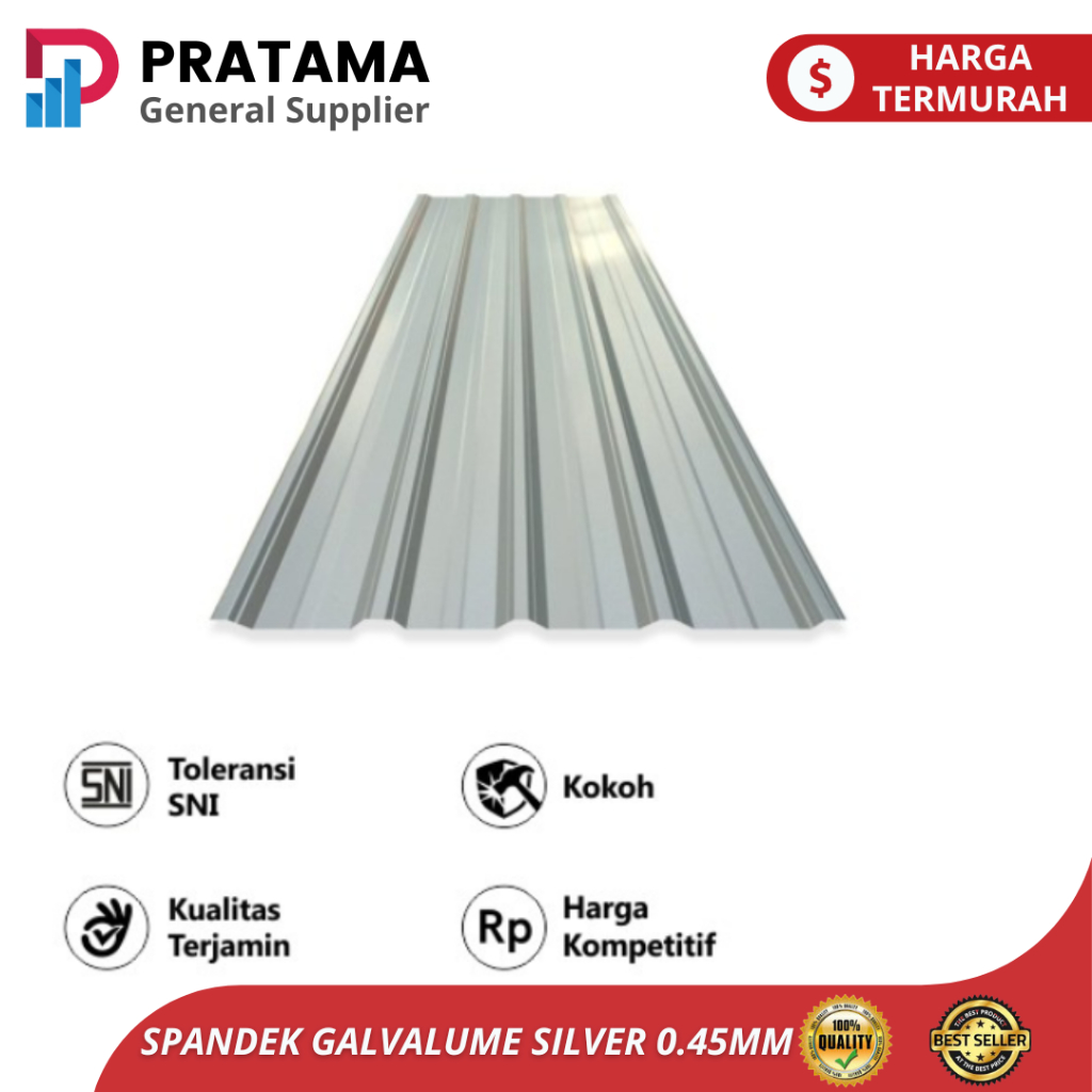 Spandek Atap Galvalum baja ringan 0.30mm 1-6 meter kualitas terbaik