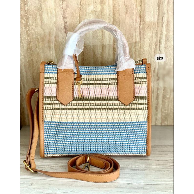 tas wanita Kyler Satchel Ecru Multi Stripe
