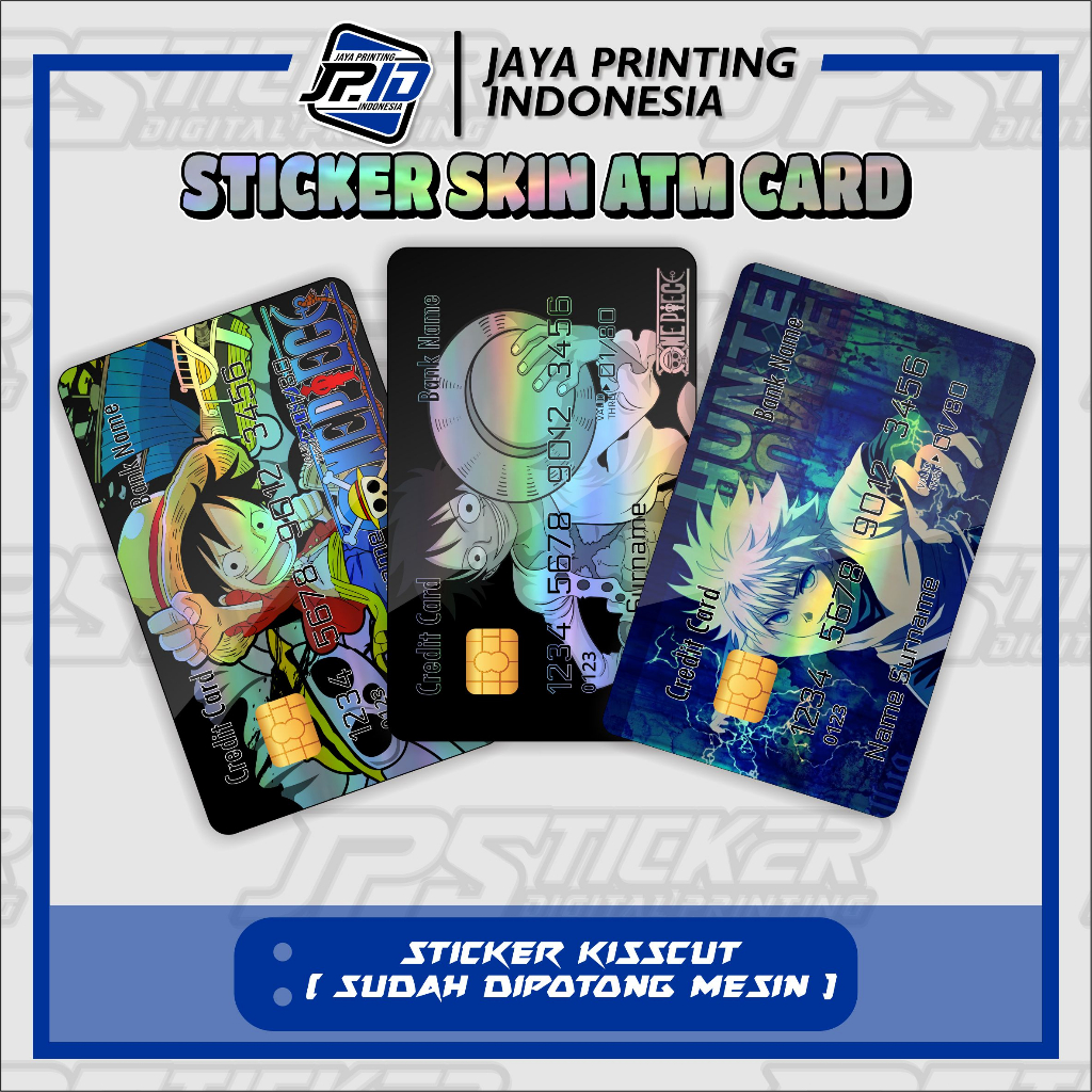 

SKIN KARTU ANIME, STIKER KARTU HOLOGRAM UNTUK KARTU