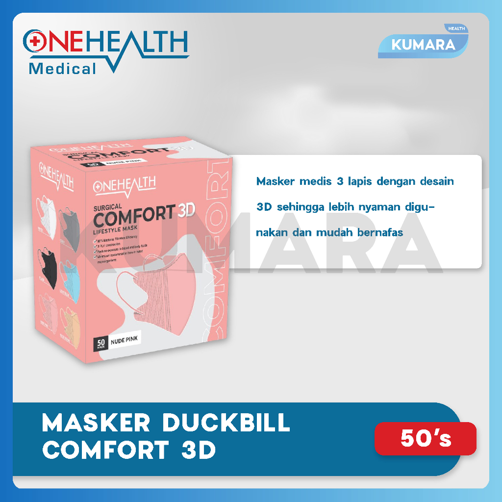 ONEHEALTH - Masker Duckbill Comfort 3D isi 50's