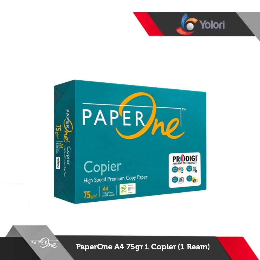 

PAPER ONE Kertas HVS A4, 75Gram, 1 Ream isi 500 Lembar