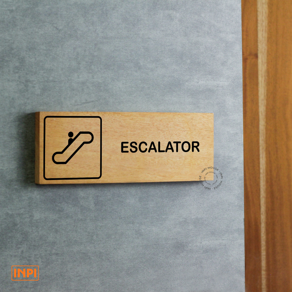 eskalator sign system - wall sign - eskalator - papan tanda escalator