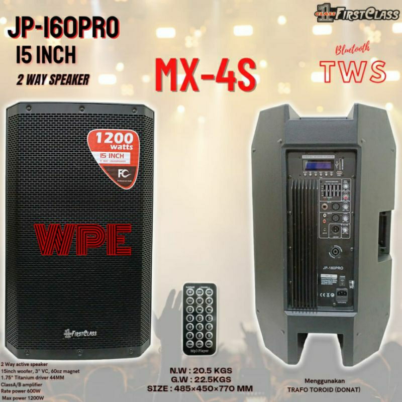 speaker aktif firstclass jp 160pro mx 4s jp160pro mx4s