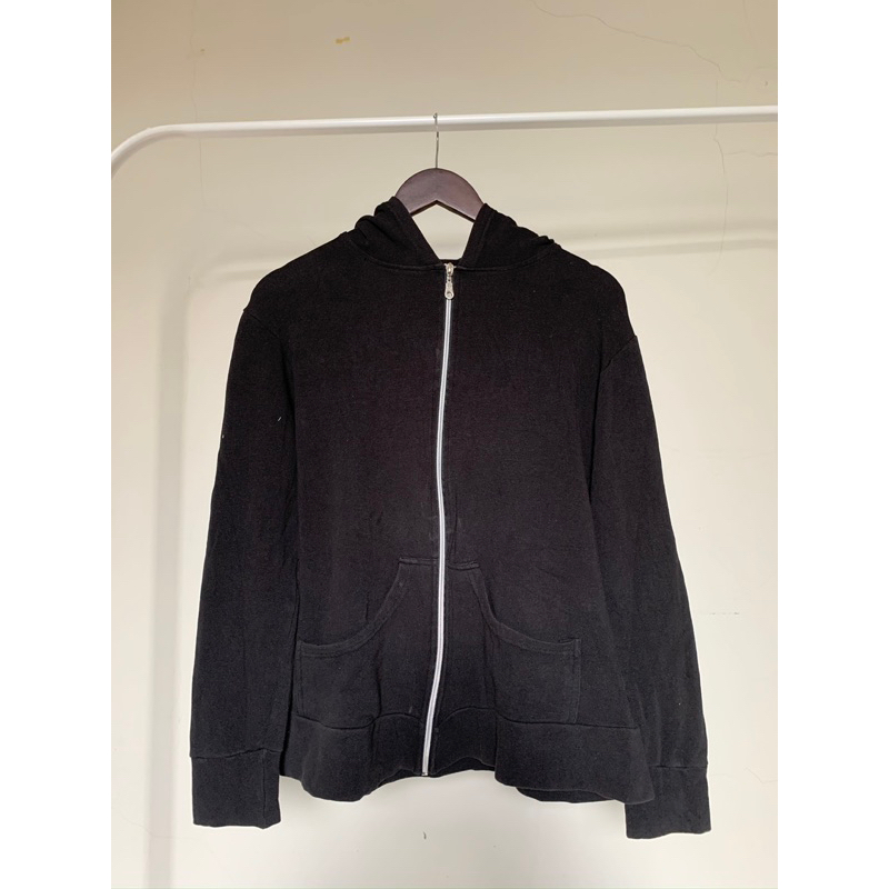 preloved jaket hoodie zipper hitam