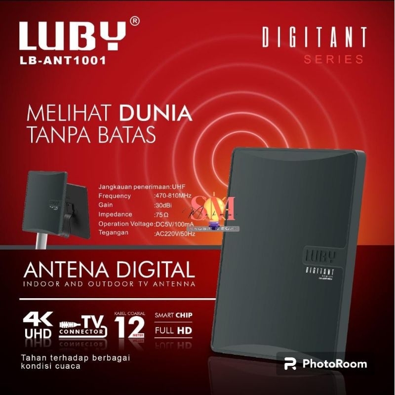 antena digital luby 1001/ antena indoor / antena outdoor / antena kotak /antena digital / antena dal