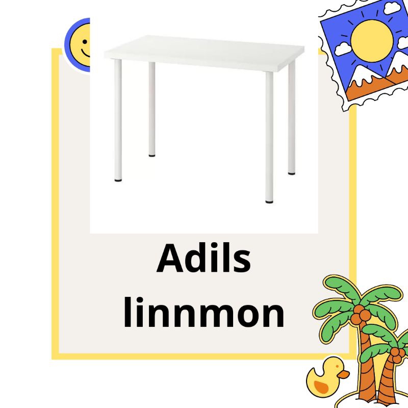 ADILS/LINNMON     Meja putih, meja makan/meja kerja  minimalis.100X60cm.IKEA.