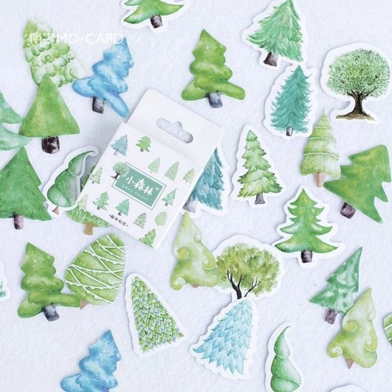 

KIYOWO 45 PCS/LOT KAWAII MINI FOREST MINI PAPER STICKER DIY DECORATIVE MATERIAL