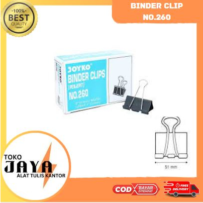 

Joyko Binder Clip No.260 binder clip kertas besar murah 1 kotak isi 12 Toko Jaya ATK Murah Lengkap